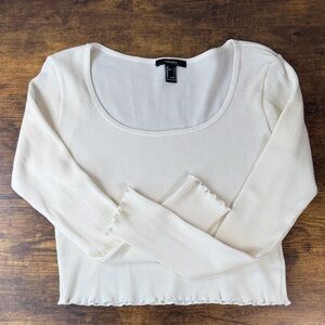 NWT Forever 21 Cream Ribbed Women's Top